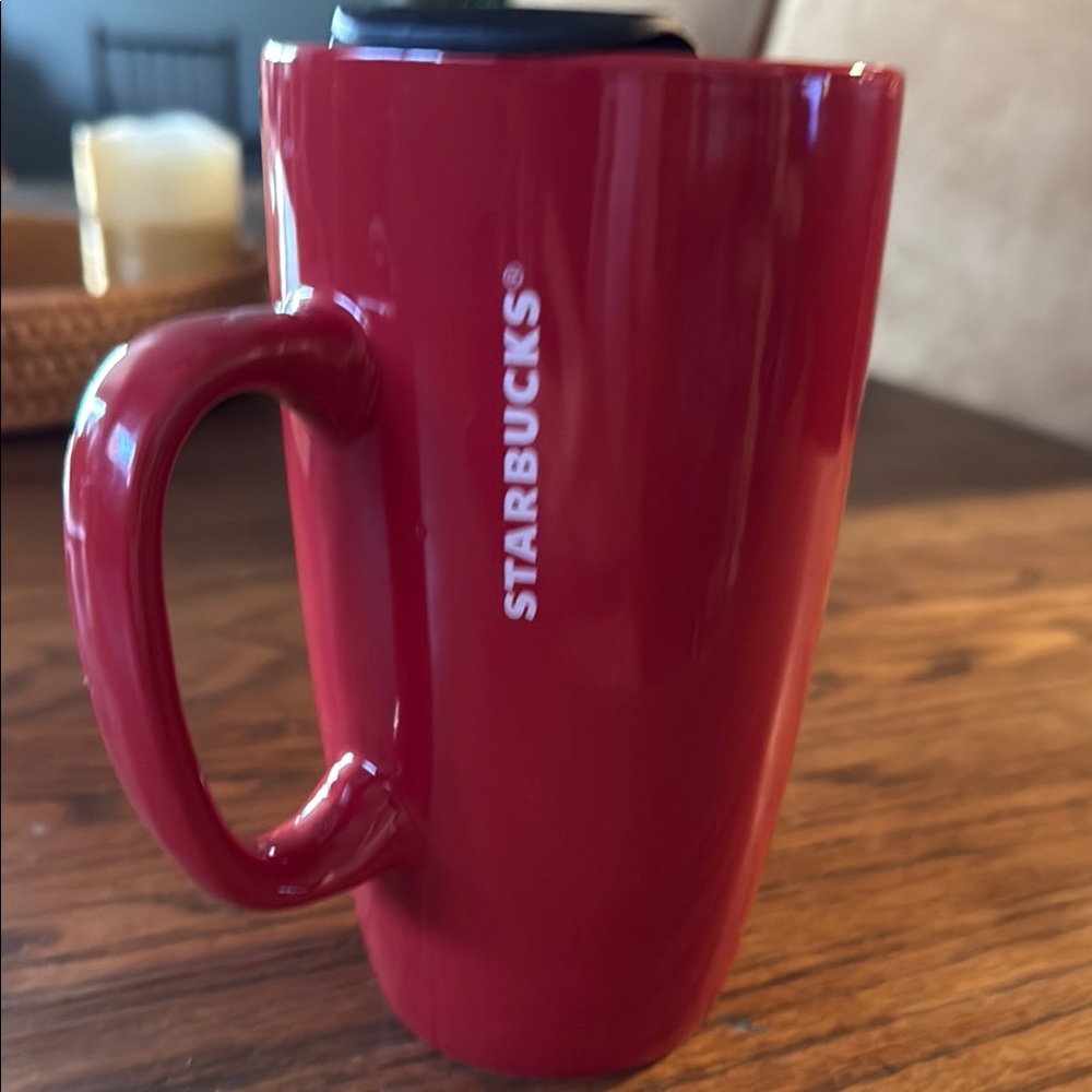 Starbucks Red Tapered Mug with Glossy Finish